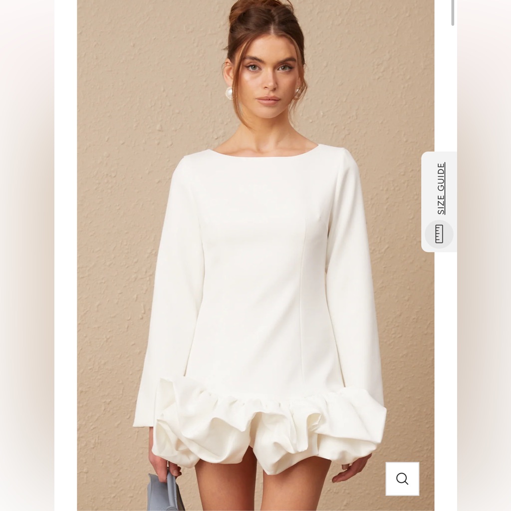 Miss Rosier Size S White Ruffle Hem Mini Dress